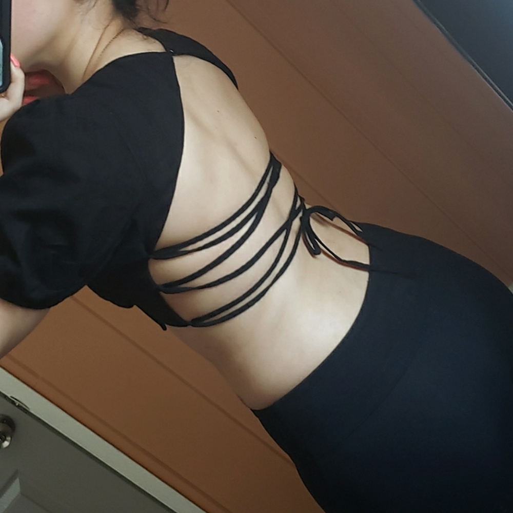 Black milkmaid shirt